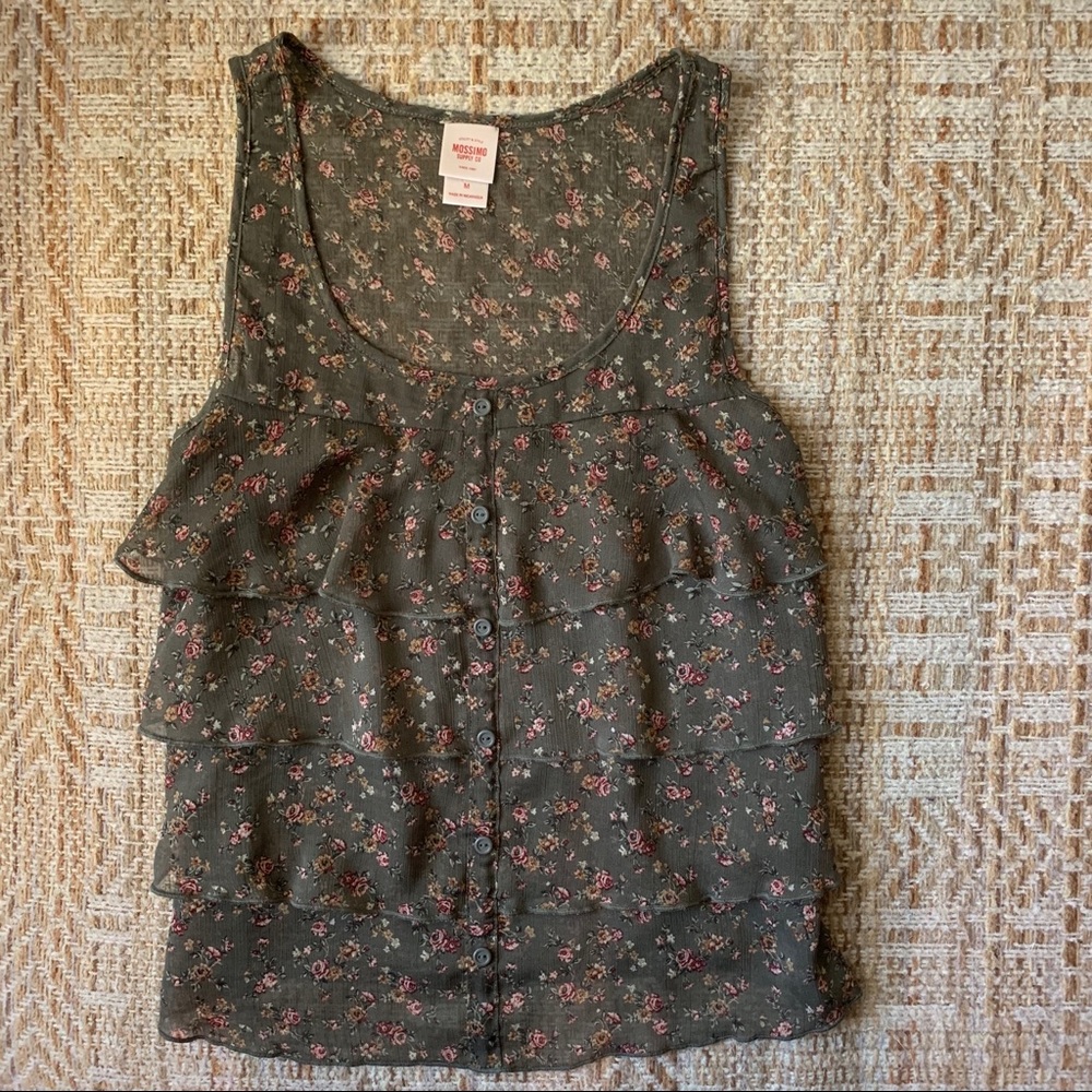 Mossimo floral ruffle tank